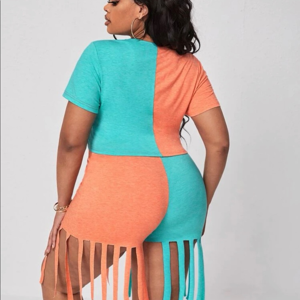 Plus Two Tone Crop Short Set - Picture 3 of 3